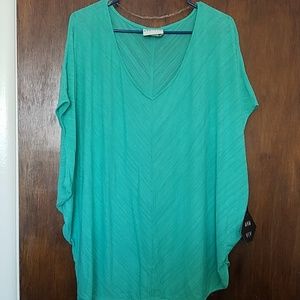 Ava & Viv Seafoam Poncho Blouse NWT